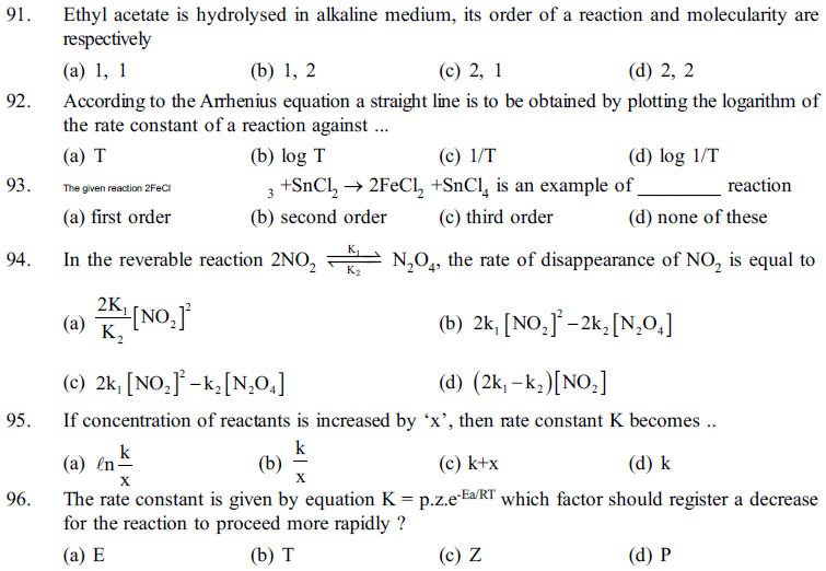 Neet Ug Chemistry Chemical Kinetics Mcqs Multiple Choice Questions